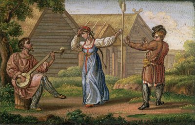 ロシアの踊り イェゴール・ヤコヴレヴィチ・ヴェクレール（1800-61）作 1830年頃（モザイク画） 作： Yegor Yakovlevich Vekler