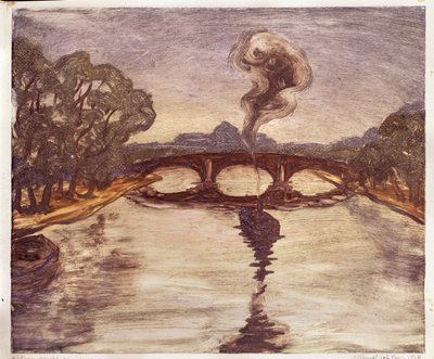 セーヌ川のボート、1914年 作： Yelisaveta Sergeyevna Kruglikova