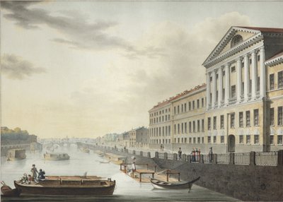 イズマイロフスキー橋から見たフォンタンカ川、1820～1823年 作： Yermolai Ivanovich Yesakov