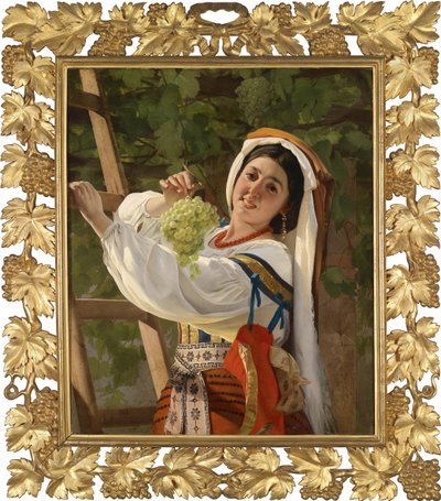 南イタリアのドレスを着た笑う少女、1857年 作： Yevgraf Semyonovich Sorokin