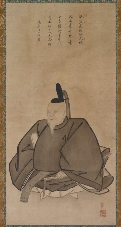 菅原道真の肖像、1400 年代後半から 1500 年代前半。 作： Yōgetsu