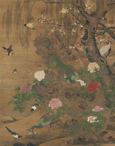 春の柳の下に鳥が集まる 作： Yin Hong
