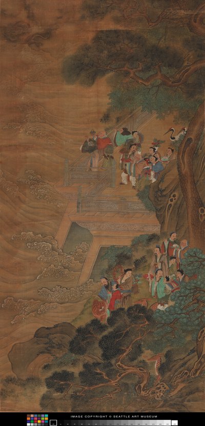 ドラゴンのための供物（絹のインクと色） 作： Ying Qiu