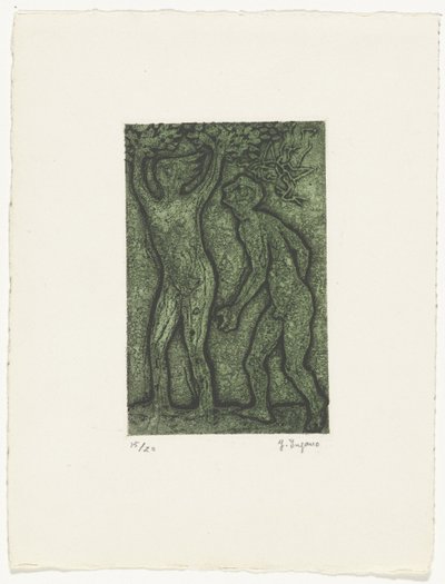 緑の男と女 作： Yo Sugano (signed by artist)