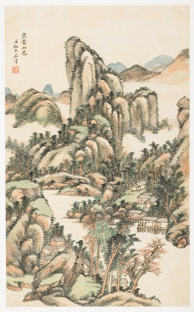 梁昌山の山の色、12枚の葉のアルバムから 作： Yongxi Jin