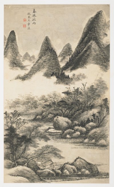 雨の前の春の木立、12 枚の葉のアルバムから 作： Yongxi Jin