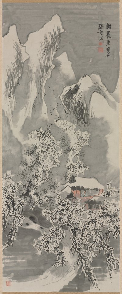 雪景色、c。 1770年代。 作： Yosa Buson