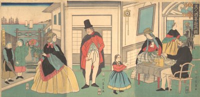 宴会を楽しむ外国人たち（1862年2月 作： Yoshikazu