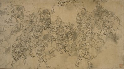 13世紀後半から14世紀初頭にかけての水大臣代理（紙にインクあり） 作： Yuan Dynasty Chinese School