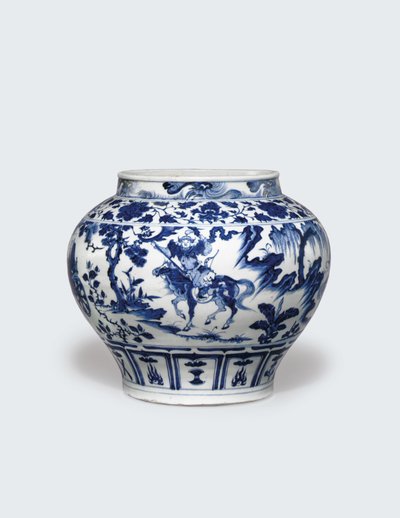 白と青の関所 14世紀中頃 陶製 作： Yuan Dynasty Chinese School