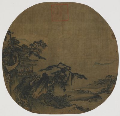 山水図：山の上の亭子、下には小川 明時代・16世紀 作： Yuan Ma