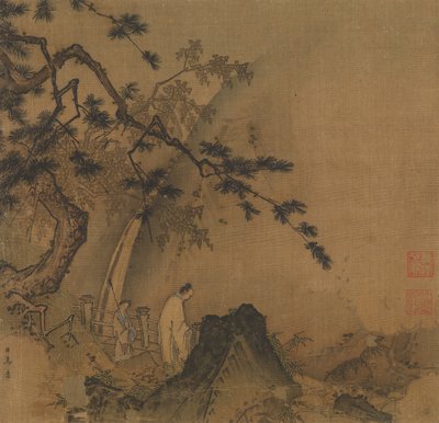 滝を見る学者 12世紀後半～13世紀前半 作： Yuan Ma
