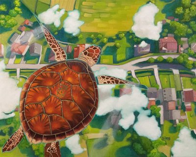 巡航高度、2023年（キャンバスに油彩） 作： Yue Zeng