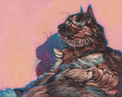 私と私の魂、2023年（キャンバスに油彩） 作： Yue Zeng