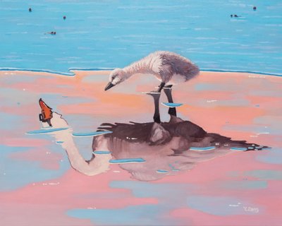 醜いアヒルの子、2023年（キャンバスに油彩） 作： Yue Zeng