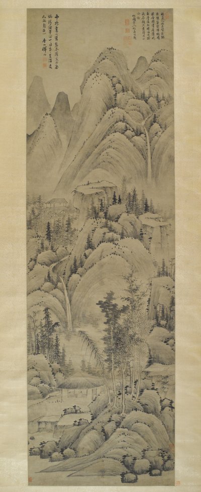 横長、掛軸、明代（1368-1644）（紙にインク） 作： Yun Hsiang Yun Hsiang