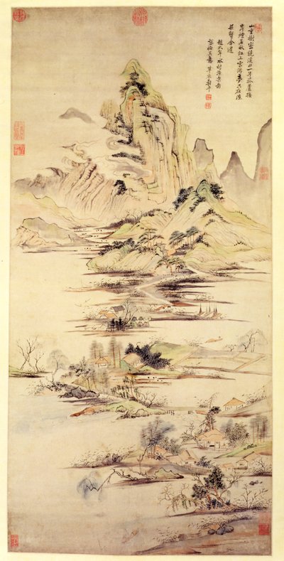 水の村での漁師の楽しみ 作： Shouping Yun
