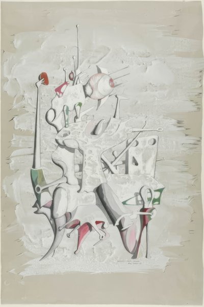 マルセル・デュシャンへのオマージュ（表）；構築（裏） 作： Yves Tanguy