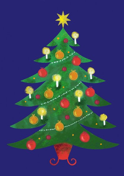 華やかなクリスマスツリー 作： 