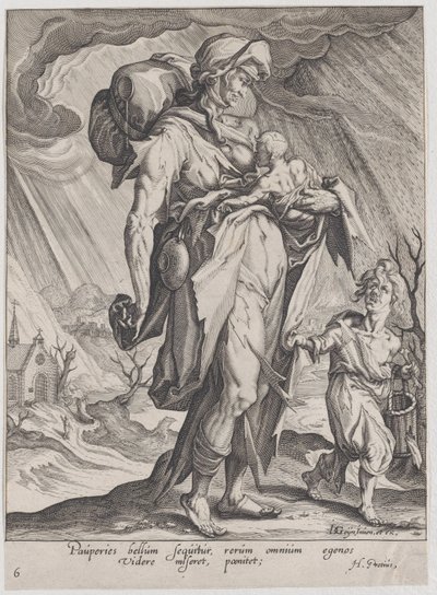 貧困、美徳と悪徳より、1596-97年、1596-97年 作： Zacharias Dolendo