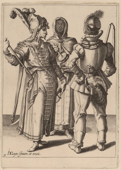 おじいさん、農民、ベールをかぶった女 作： Zacharias Dolendo after Jacques de Gheyn II