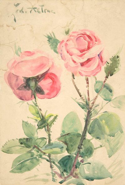2本のバラ 1884～1904年頃 作： Zacharie Astruc