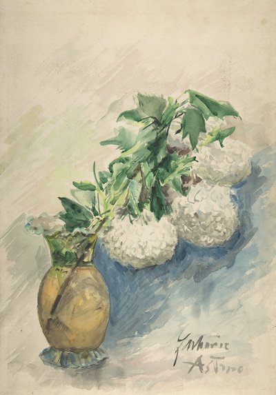 花瓶の中の白い花 1884～1904年頃 作： Zacharie Astruc