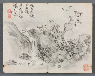人物と風景のミニチュアアルバム（滝の風景） 作： Zeng Yandong
