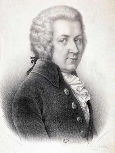ヴォルフガング・アマデウス・モーツァルト(1756-1791)の胸像 - ベリアール作、エングレービング 作： Zephirin Felix Jean Marius Belliard