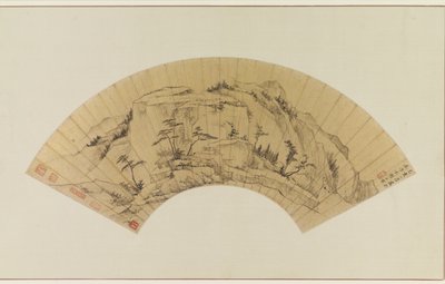 風景（金紙に墨） 作： Zha Shibiao