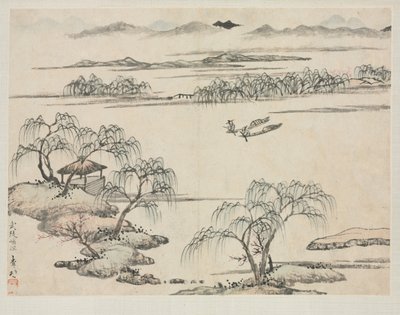 さまざまなスタイルの風景アルバム：武陵の流れ 作： Zha Shibiao