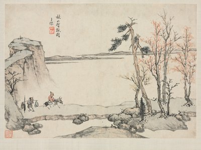 さまざまなスタイルの風景アルバム: 秋山の旅 作： Zha Shibiao