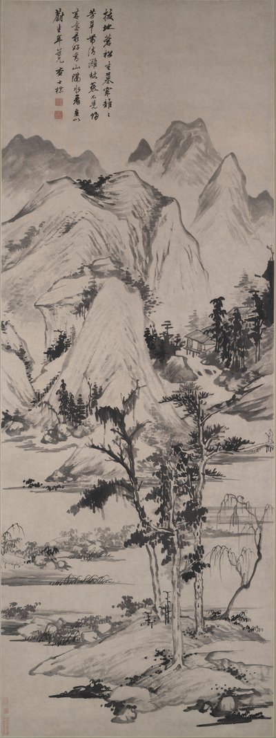 二山風山水画（1301-1374） 作： Zha Shibiao
