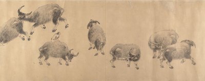 水牛図」（1639年）。 作： Zhang Hong