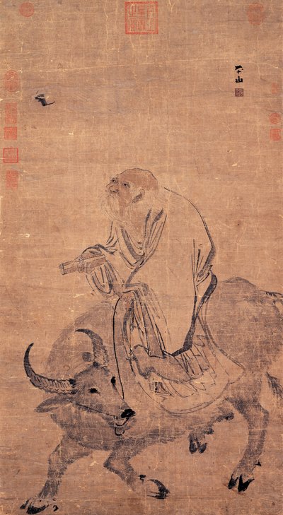 Laozi、1368年から1644年の間に牛に乗る 作： Zhang Lu