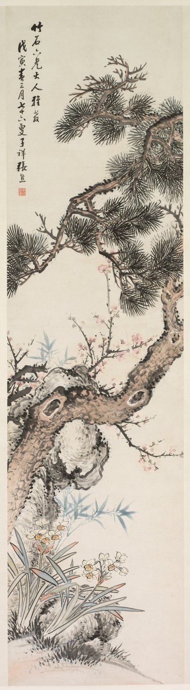 スリー・プリーズ、1800年代 作： Zhang Xiong