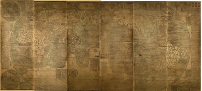 Kunyu Wanguo Quantu 世界の無数の国の地図、1602 作： Zhong Wentao