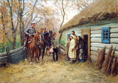 家の前の騎兵パトロール 作： Zygmunt Rozwadowski