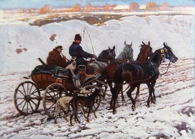 馬車（キャンバスに油彩） 作： Zygmunt Rozwadowski