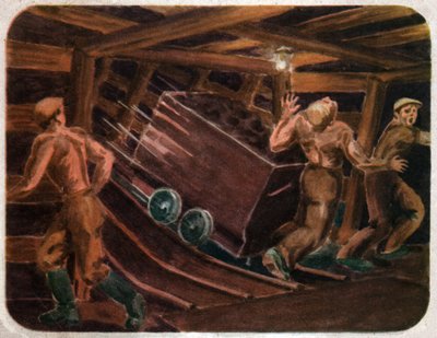 鉱山での事故、1950年頃 作： . .