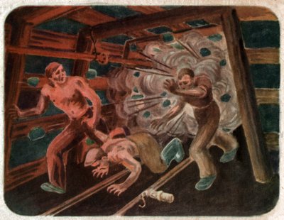 鉱山での事故、1950年頃 作： . .
