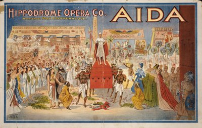 アイーダ、1908年頃（カラーリトグラフ） 作： . .
