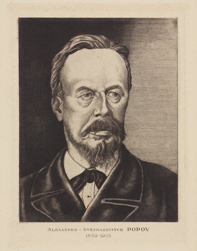 Alexandre-Stephanovich Popov, ロシアの物理学者, c 1905 作： Frederick (attr. to) Barnard