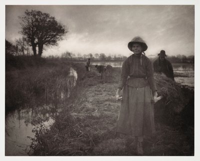 耕作、収穫「ポーリング・ザ・マーシュ・ヘイ」(transport du foin des marais) 作： John Pardon