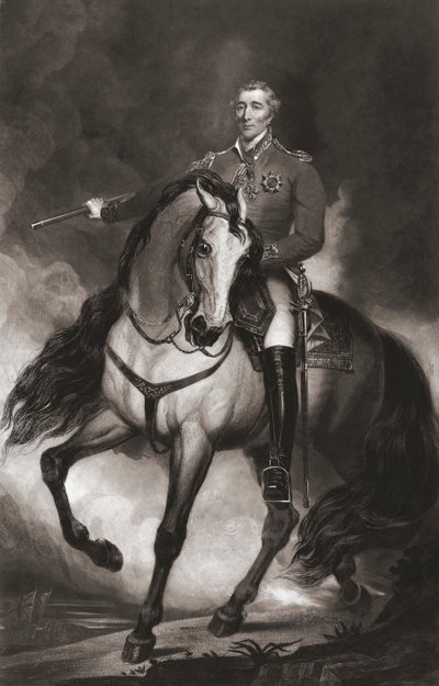 アーサー・ウェルズリー、ウェリントン公、乗馬の肖像画 作： . .