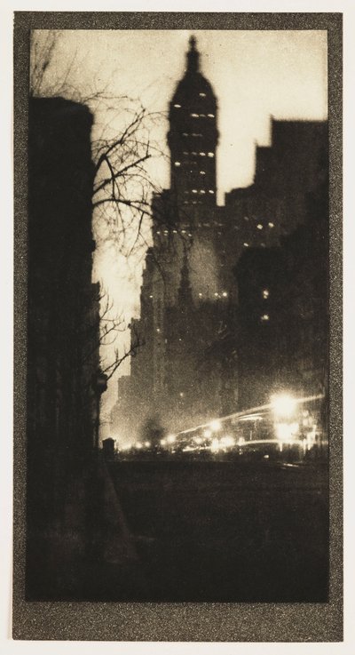 夜のブロードウェイ、1905年頃 作： John Pardon