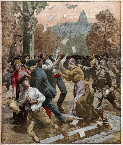 第一次世界大戦中のブリュッセル。第一次世界大戦中のブリュッセル。 作： Ferdinand Georg Waldmuller