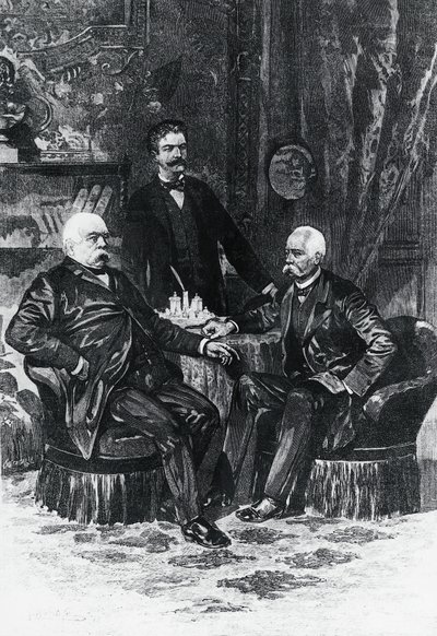 オットー・フォン・ビスマルク（1815-1898）とフランチェスコ・クリスピ（1819-1901）の会議（1887年10月、ドイツ・フリードリヒスルーエにて 作： William Walcutt