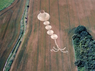 小麦畑のクロップサークル（ウィルトシャー州マールボロ、ロッカリッジ、ウェストウッズ 作： Ferdinand Georg Waldmuller