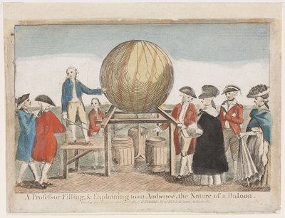 気球のデモンストレーション（1784年頃 作： Frederick (attr. to) Barnard